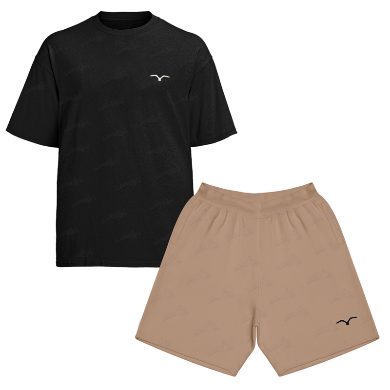 Kit Camiseta e Bermuda Moletom Passaro Minimalista PQ