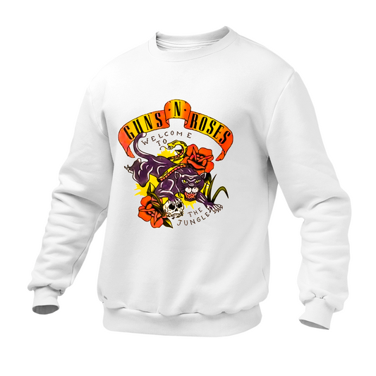 Moletom Gola Redonda Roses Banda Welcome To The Jungle