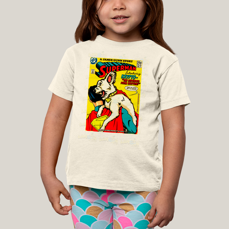 Camiseta Infantil Algodão Unissex T shirt Superman & Krypto Supercão HQ
