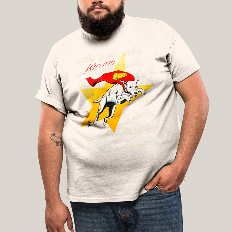 Camiseta Plus Size Algodão Unissex T shirt Superman Supercão Krypto Star