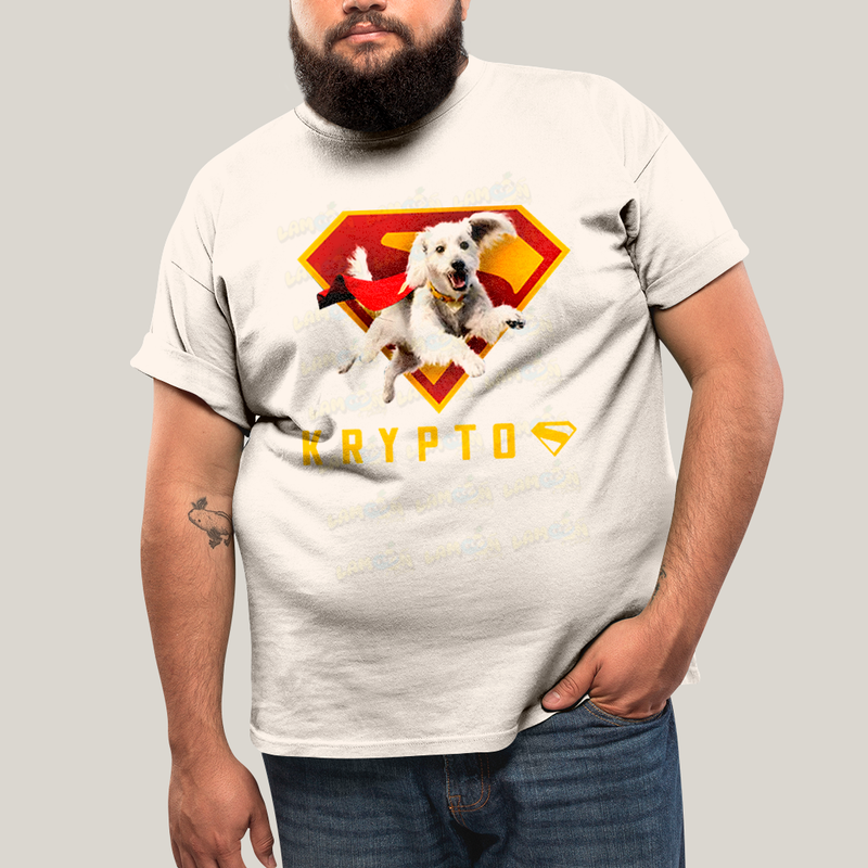 Camiseta Plus Size Algodão Unissex T shirt Superman & Krypto o Supercão