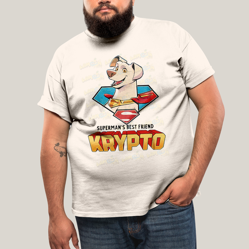 Camiseta Plus Size Algodão Unissex T shirt Superman Supercão Krypto