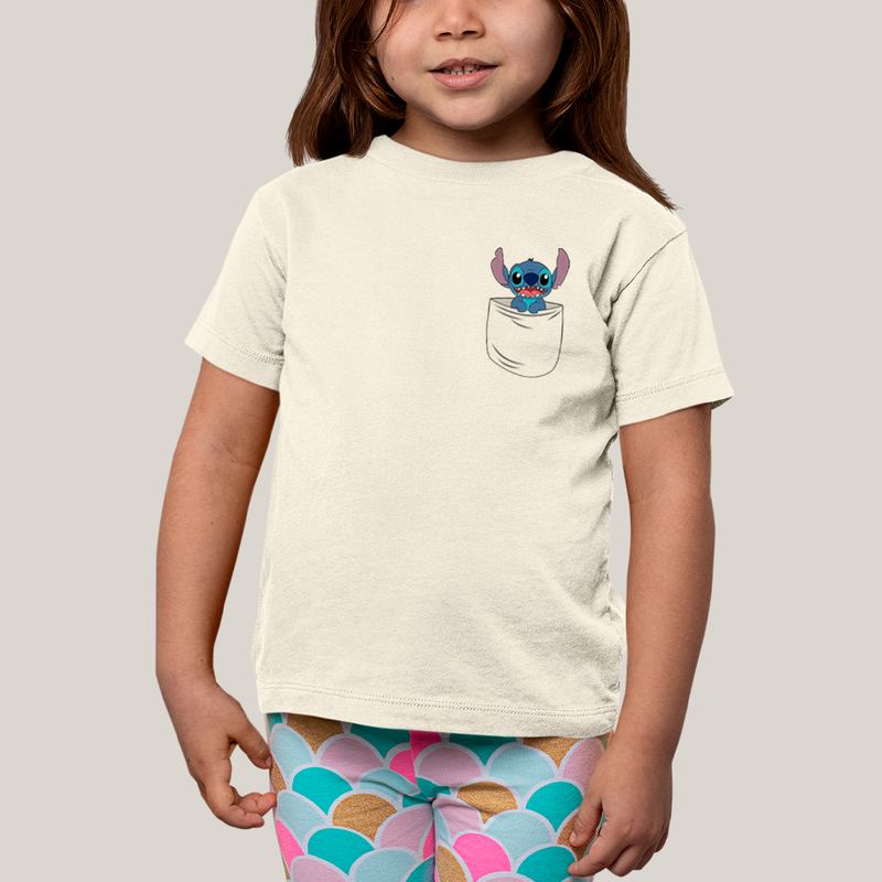 Camiseta Infantil Algodão Unissex T shirt Lilo & Stitch Orelha Caida FC