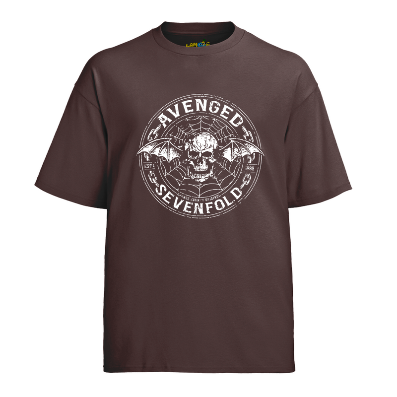 Camiseta Algodão Avenged Seven Fold Caveira Logo Dourado