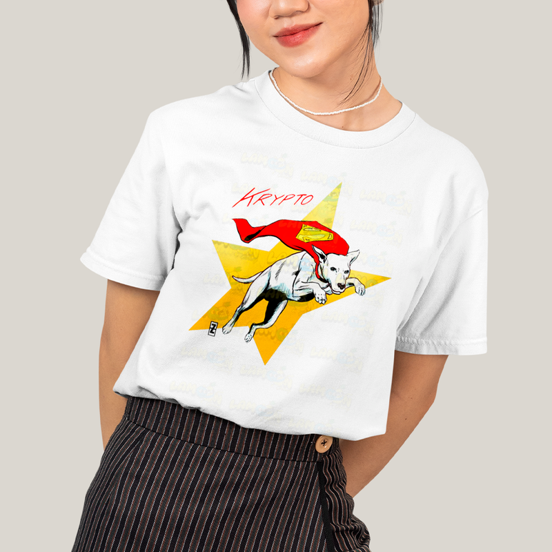 Camiseta Algodão Unissex T shirt Superman Supercão Krypto Star