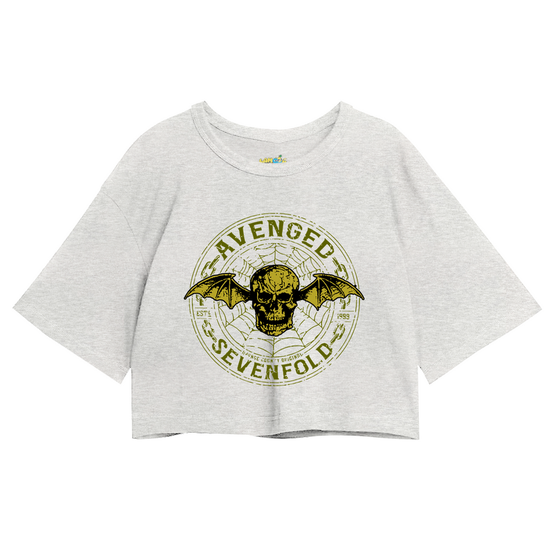 Cropped Oversized Avenged Seven Fold Caveira Logo Dourado