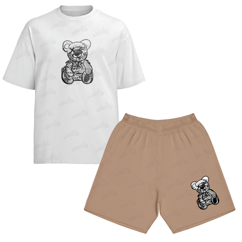 Kit Camiseta e Bermuda Moletom Urso X