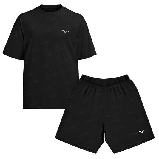 Kit Camiseta e Bermuda Tactel Passaro Minimalista PQ