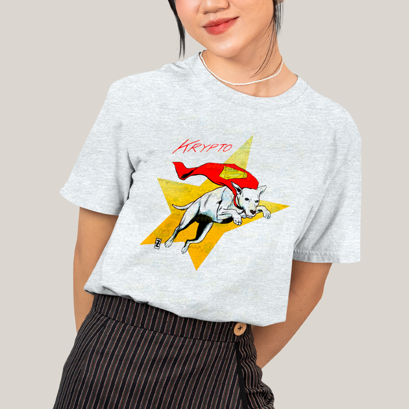 Camiseta Algodão Unissex T shirt Superman Supercão Krypto Star