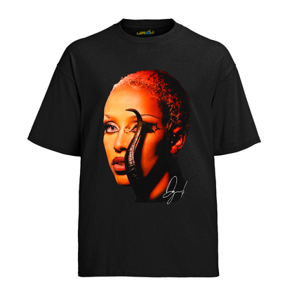 Camiseta Algodão Doja Cat Rosto Star