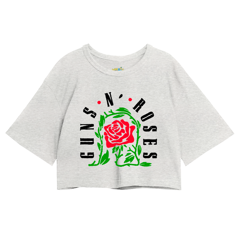 Cropped Oversized Roses Banda Flor