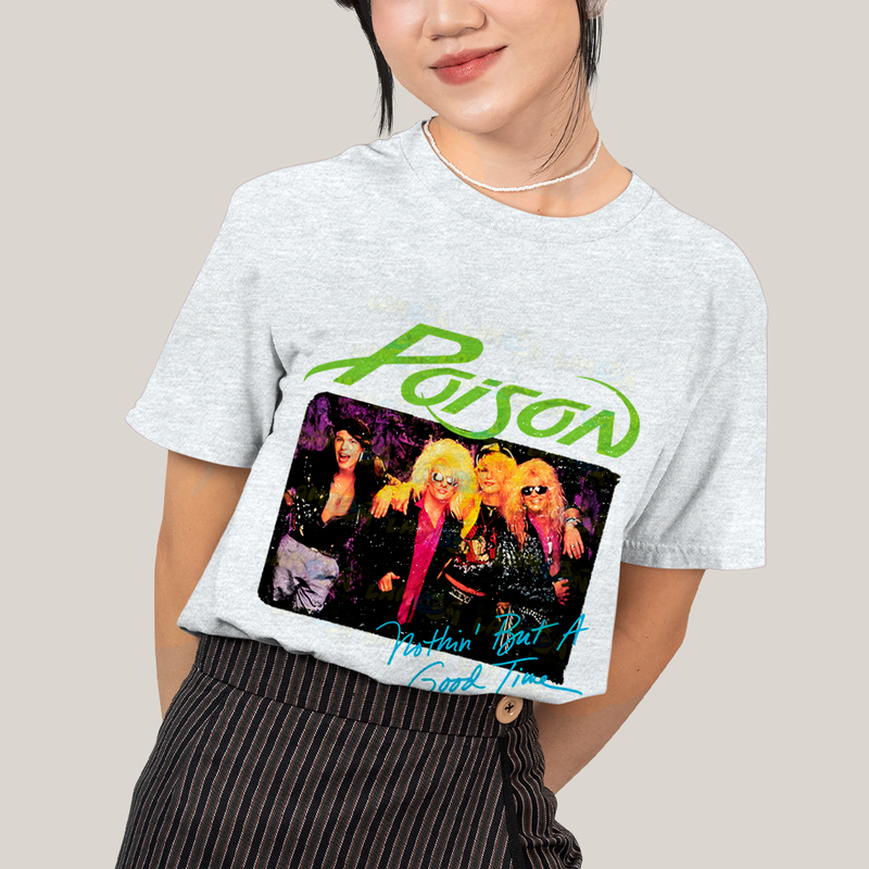 Camiseta Algodão Unissex T shirt- Poison Banda de Rock