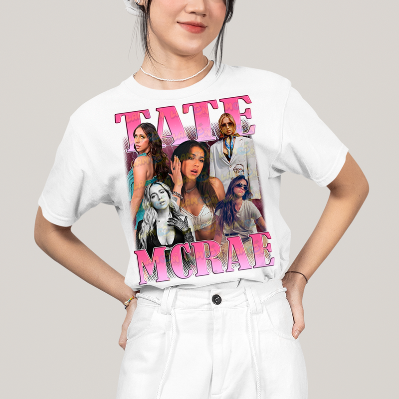 Camiseta Algodão Unissex T shirt Tate Mcrae Cantora pop rosa