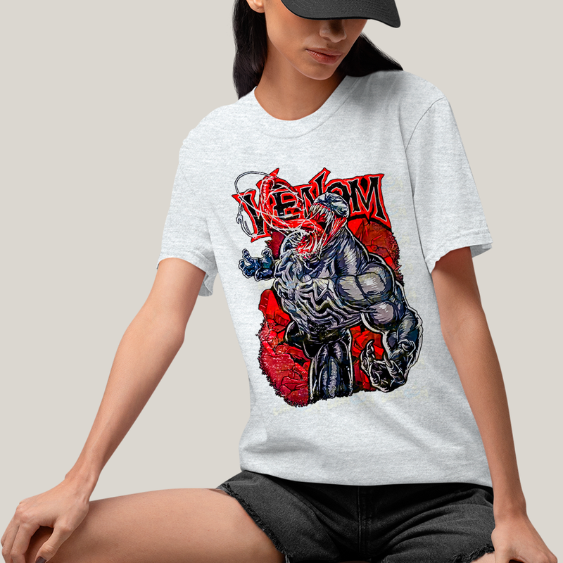 Camiseta Algodão Unissex T shirt Graphic Tee Venom Quadrinhos Marvel Homem Aranha