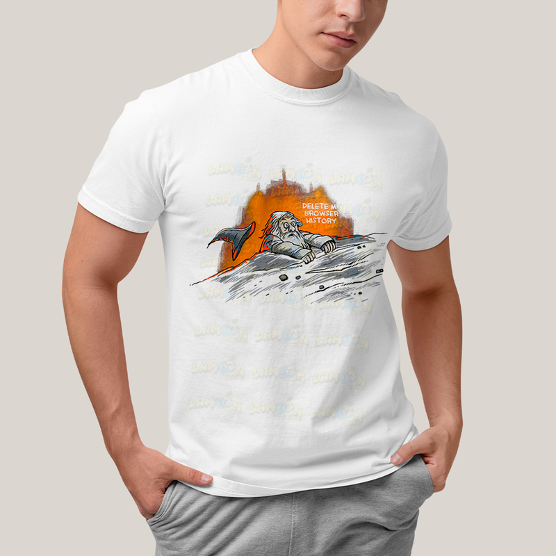 Camiseta Algodão Unissex T shirt - Gandalf Meme Deleta o histórico do meu navegador O Senhor dos Anéis