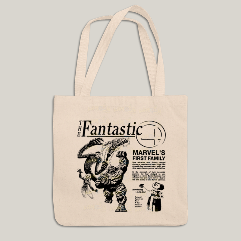 Sacola Ecobag Bolsa 38X40 Algodão- The Fantastic Four First Family