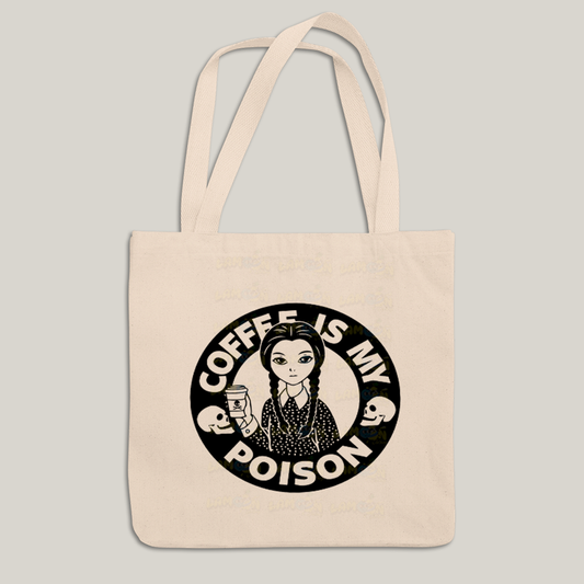 Sacola Ecobag Bolsa 38X40 Algodão- Wandinha Café é Meu Veneno