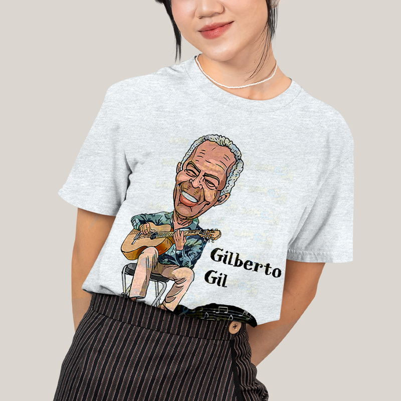 Camiseta Algodão Unissex T shirt Gilberto GIl Cartoon