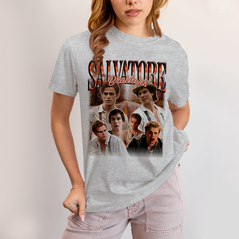 Camiseta Algodão Unissex T shirt -Irmãos Salvatore The Vampire Diaries Diários do Vampiro damon stefan