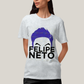 Camiseta Algodão Unissex T shirt - Felipe Neto Cabelo Azul