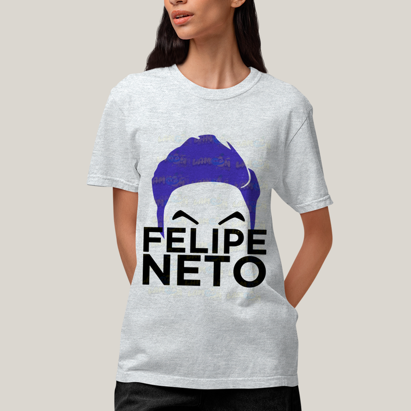 Camiseta Algodão Unissex T shirt - Felipe Neto Cabelo Azul