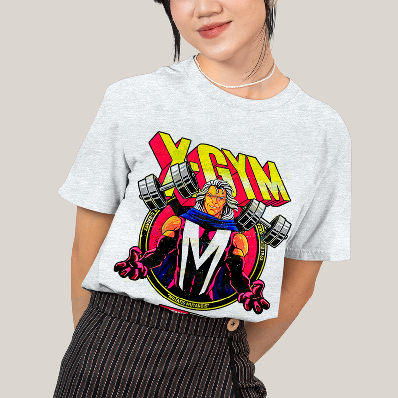 Camiseta Algodão Unissex T shirt - Magneto X Gym Mutant Fitness x men academia