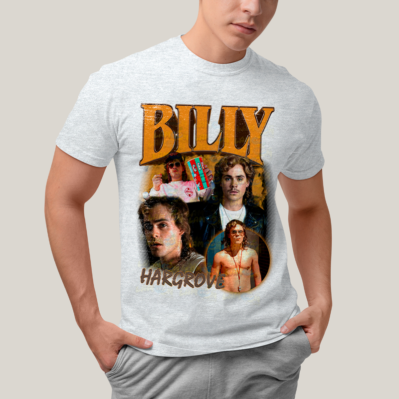 Camiseta Algodão Unissex T shirt Billy Graphic Tee Hargrove Strager Things