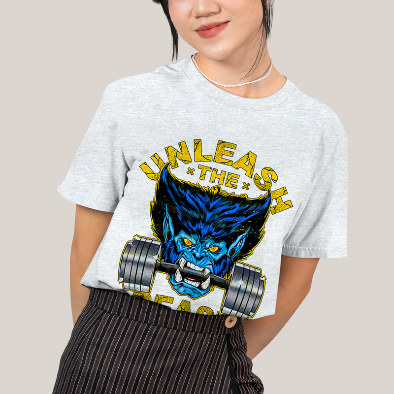 Camiseta Algodão Unissex T shirt -  X Men Unleash The Beast a fera academia
