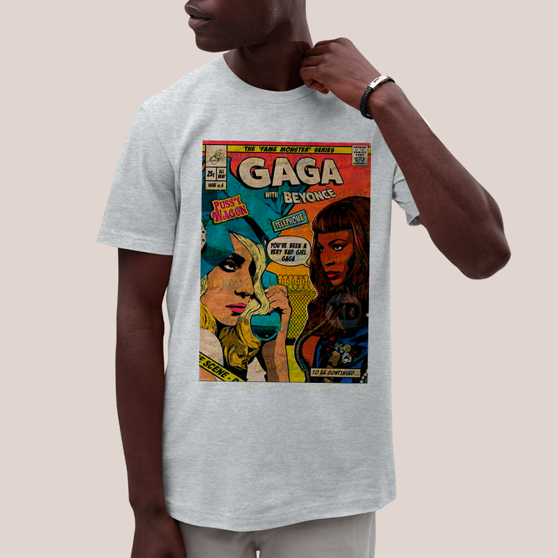Camiseta Algodão Unissex Tshirt  Lady Gaga Telephone HQ com Beyoncé