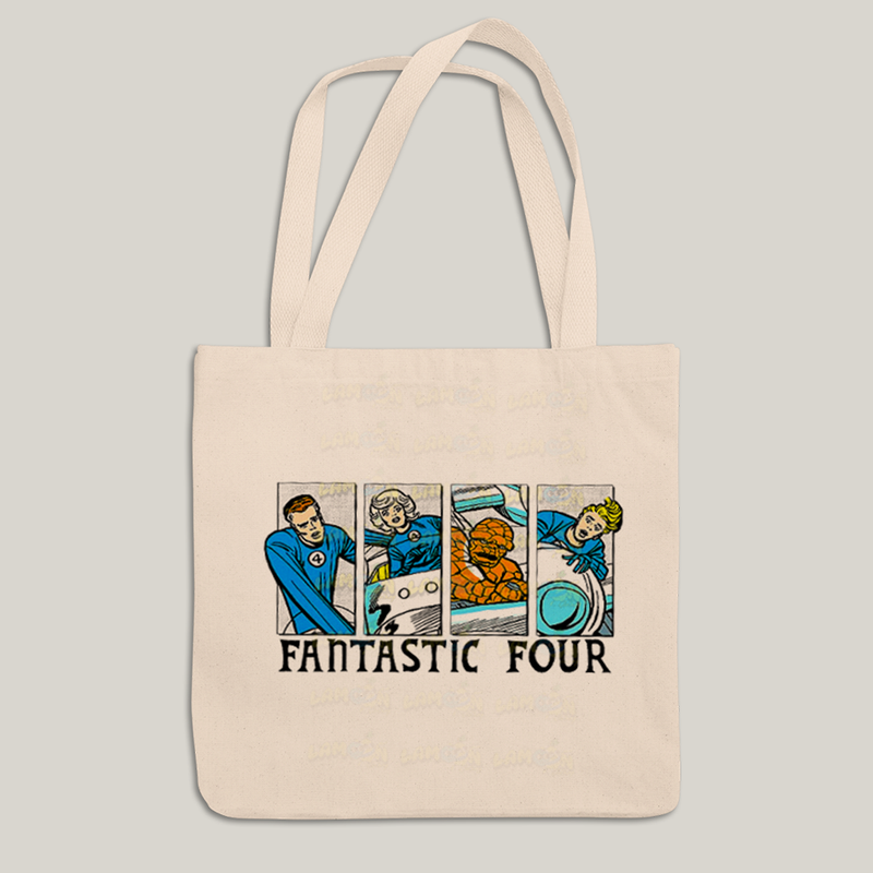 Sacola Ecobag Bolsa 38X40 Algodão- Quarteto Fantástico Era de Prata