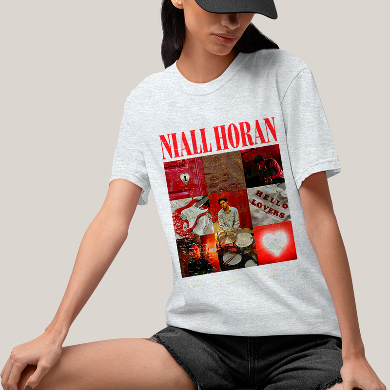 Camiseta Algodão Unissex T shirt - Niall Horan Hello Lovers vermelho red