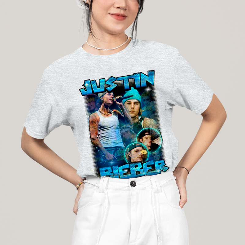 Camiseta Algodão Unissex T shirt Graphic Tee Justin Bieber King