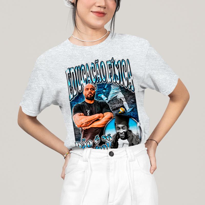 Camiseta Algodão Unissex T shirt -Educação Física Não é Só Futebol Pelé julio balestrin