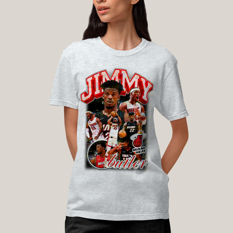 Camiseta Algodão Unissex T shirt Graphic Tee Jogador de Basquete Jimmy Butler