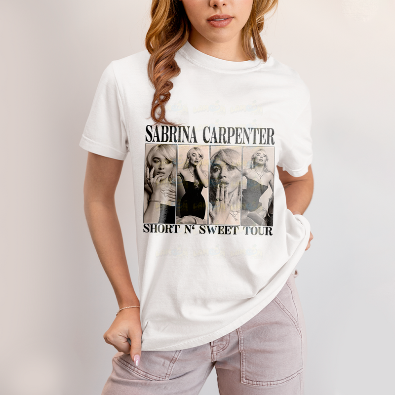 Camiseta Algodão Unissex T shirt Sabrina Carpenter Short Sweet Tour