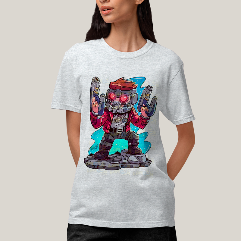 Camiseta Algodão Unissex T shirt - Star Lord Cartoon Peter Quill marvel guardioes da galaxia Chris Pratt