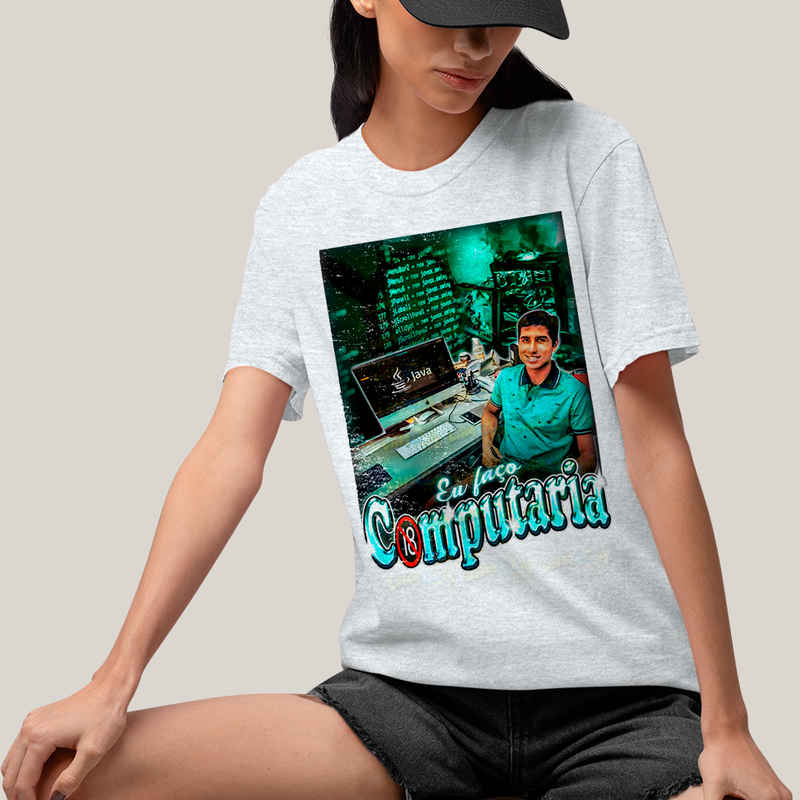 Camiseta Algodão Unissex T shirt - Eu Faço Computaria Matue Meme computação