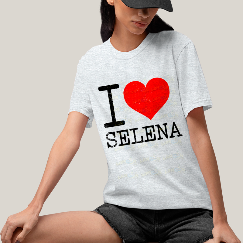 Camiseta Algodão Unissex T shirt - I Love Selena coração