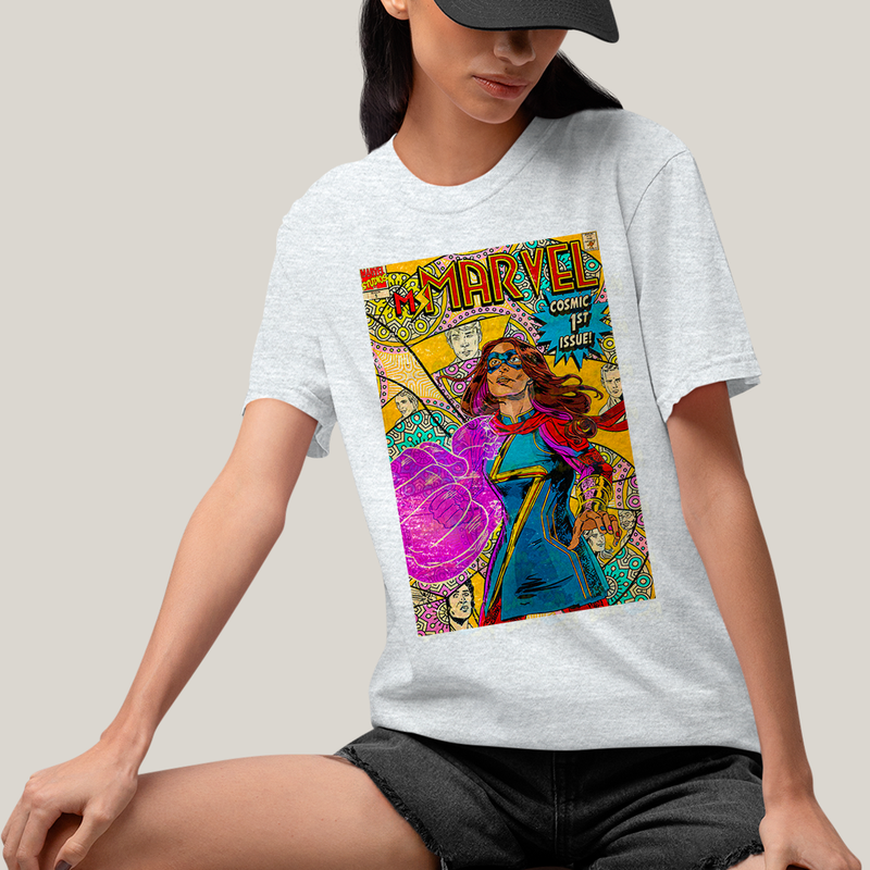 Camiseta Algodão Unissex T shirt - Ms Marvel heroina heroi