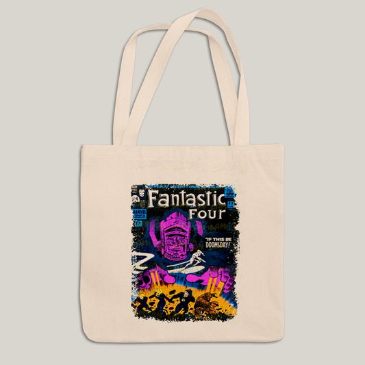 Sacola Ecobag Bolsa 38X40 Algodão- Quarteto Fantástico vs Galactus Capa de HQ