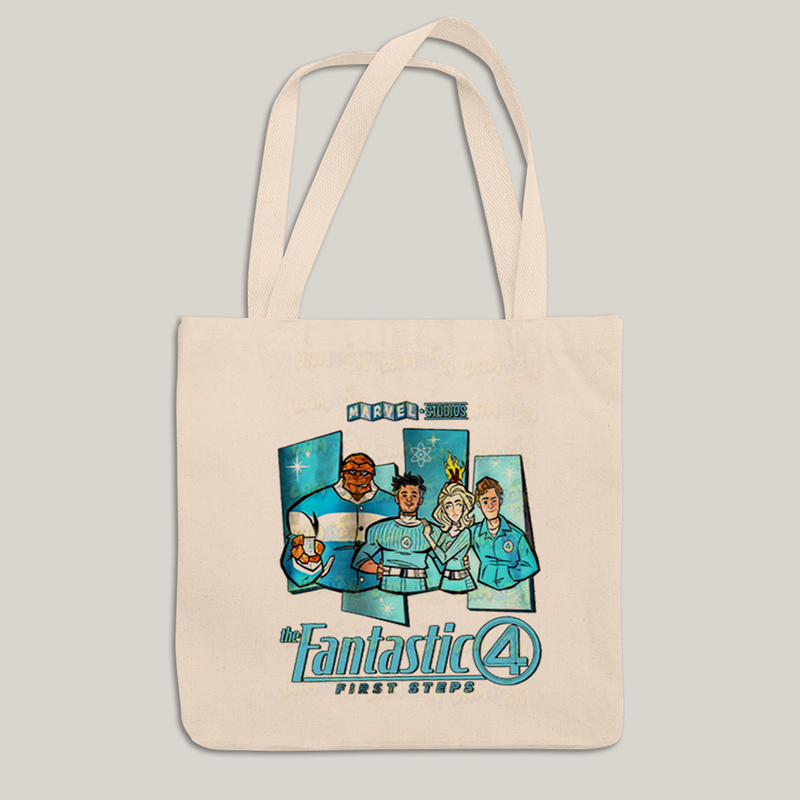 Sacola Ecobag Bolsa 38X40 Algodão- Quarteto Fantástico Primeiros Passos Cartunesco