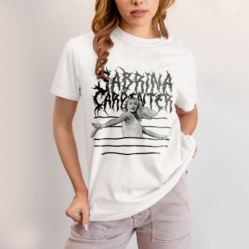 Camiseta Algodão Unissex T shirt Sabrina Carpenter Death Metal