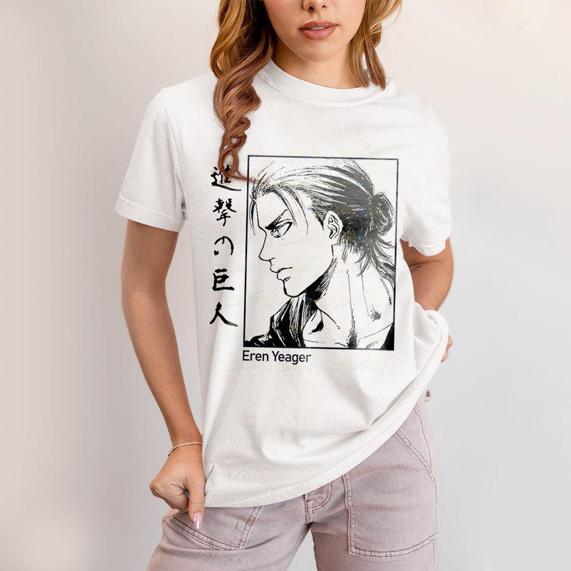 Camiseta Algodão Unissex T shirt Attack on Titan Eren