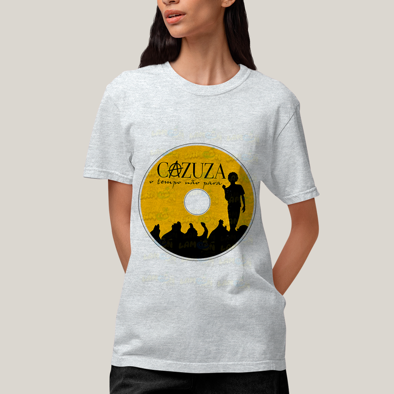 Camiseta Algodão Unissex T shirt -  Cazuza CD Amarelo o tempo nao para
