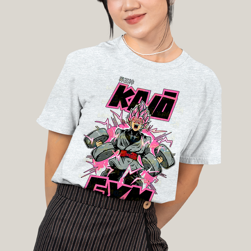 Camiseta Algodão Unissex T shirt Goku Dragon Ball Black Kaio Gym Get the Power of a God