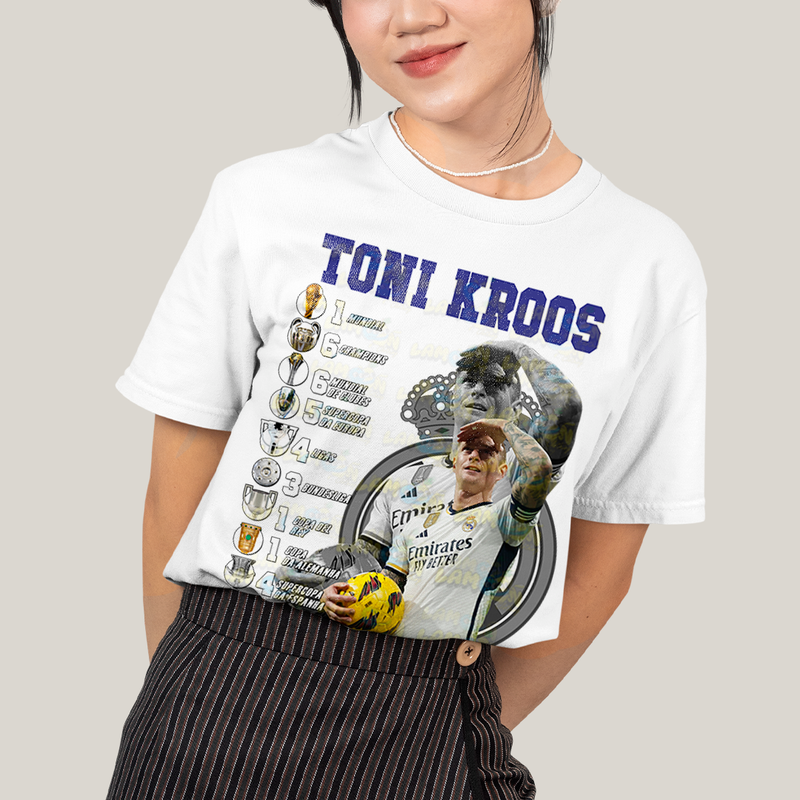 Camiseta Algodão Unissex T shirt Toni Kroos Real Madrid