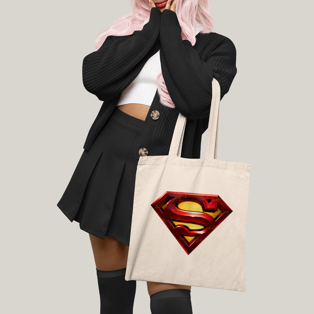 Sacola Ecobag Bolsa 38X40 Algodão- Superman Logo Clássica 4