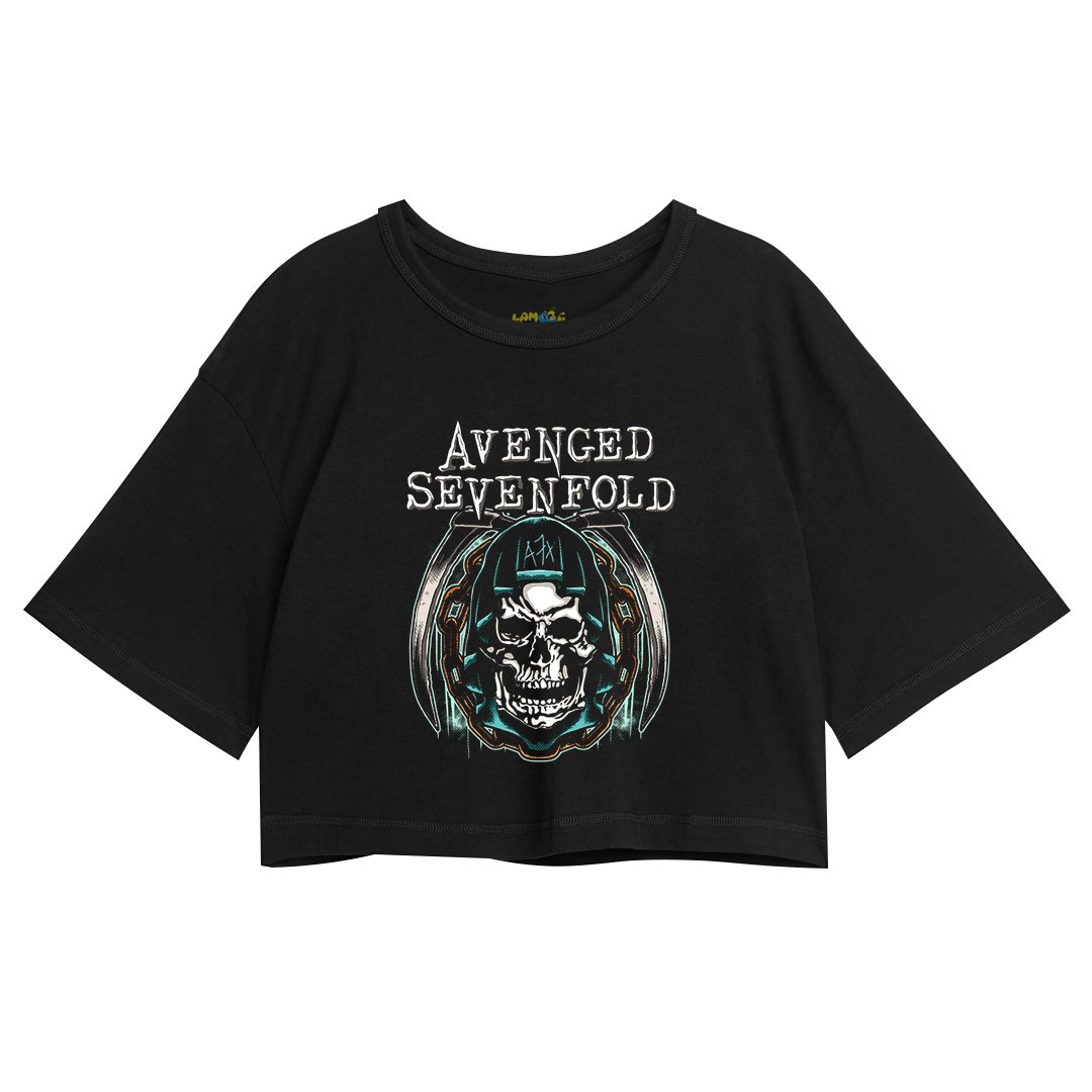 Cropped Oversized Avenged Seven Fold Caveira A7X