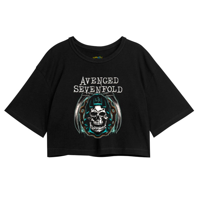 Cropped Oversized Avenged Seven Fold Caveira A7X