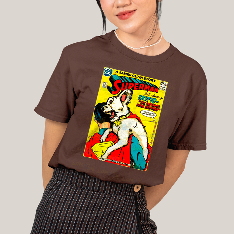 Camiseta Algodão Unissex T shirt Superman & Krypto Supercão HQ